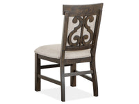 Magnussen Home Bellamy Peppercorn Extendable Rectangular Dining Table With 2 Benches 2 Upholstered Side Chairs And Server