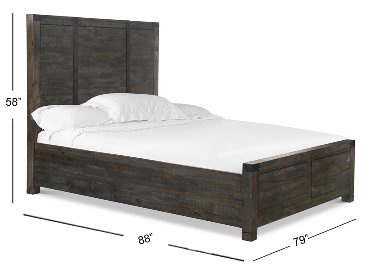 Magnussen Home Abington Weathered Charcoal King Panel Bed