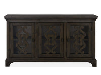 Magnussen Home Bellamy Peppercorn Extendable Rectangular Dining Table With 2 Benches 2 Upholstered Side Chairs And Server