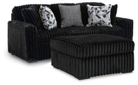 Midnight-Madness Sofa and Oversized Ottoman