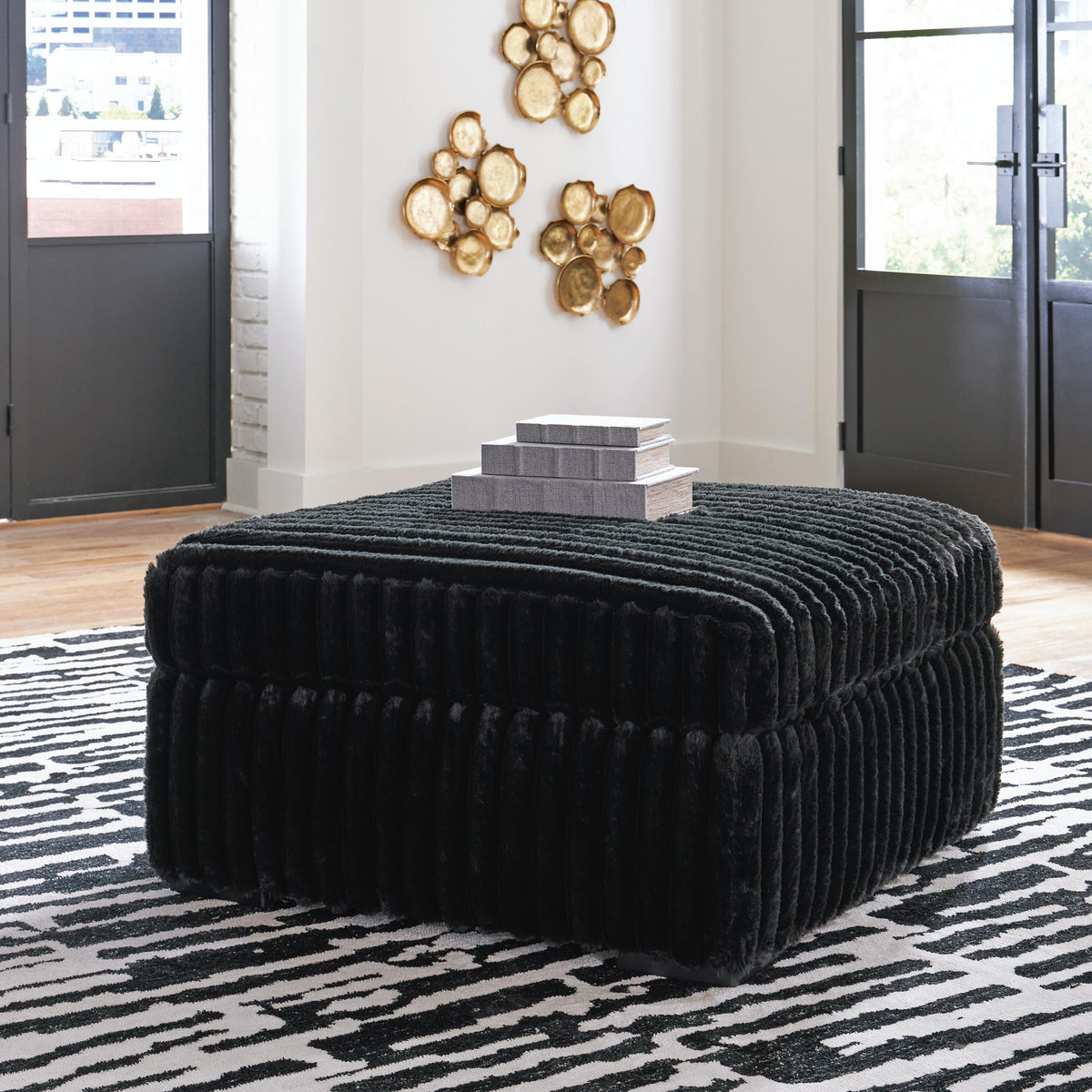 Midnight-Madness Sofa and Oversized Ottoman