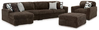 Midnight-Madness 3-Piece Sectional, Oversized Chair and Ottoman