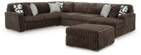 Midnight-Madness 4-Piece Sectional and Oversized Accent Ottoman