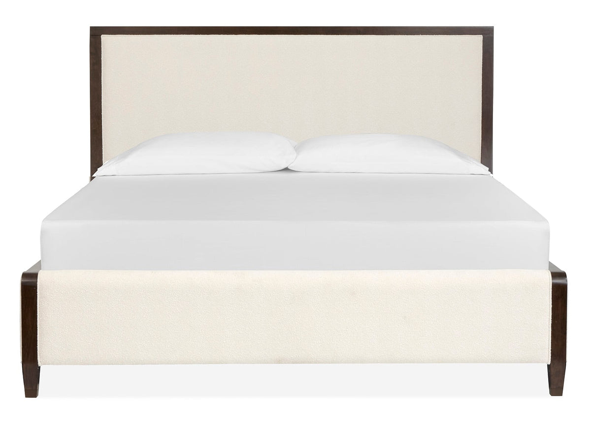 Magnussen Home Rowan Espresso King Upholstered Panel Bed With Nightstand