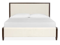 Magnussen Home Rowan Espresso King Upholstered Panel Bed With Nightstand