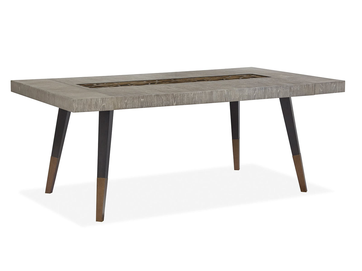 Magnussen Home Ryker Nocturn Black And Coventry Grey Rectangular Dining Table With 6 Host Chairs
