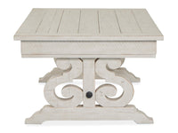 Magnussen Home Bronwyn Alabaster Rectangular Cocktail Table With End Table