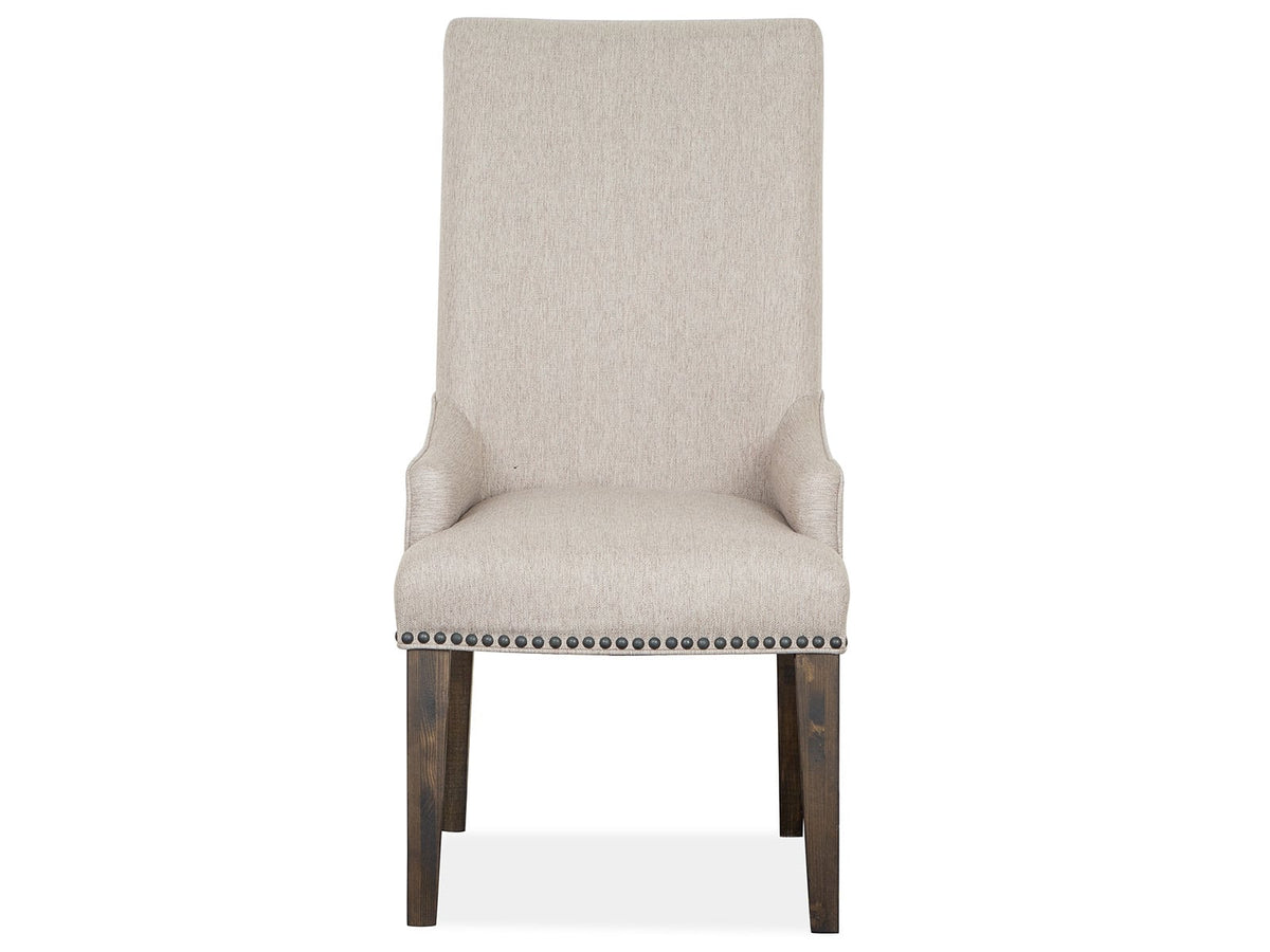 Magnussen Home Bellamy Peppercorn Extendable Rectangular Dining Table With 2 Side Chairs 2 Host Chairs And Bench