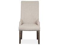 Magnussen Home Bellamy Peppercorn Extendable Rectangular Dining Table With 2 Side Chairs 2 Host Chairs Bench And Buffet