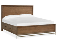 Magnussen Home Lindon Belgian Wheat And Coffee Bean Queen Panel Storage Bed