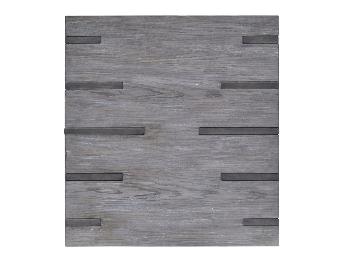 Magnussen Home Eldridge Weathered Gravel And Satin Bronze Rectangular Cocktail Table With End Table