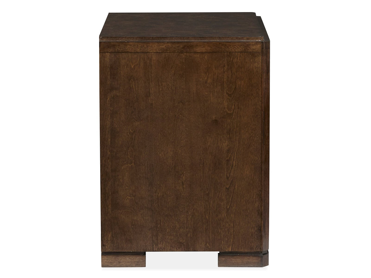 Magnussen Home Rowan Espresso King Upholstered Panel Bed With Nightstand