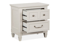Magnussen Home Willowbrook Egg Shell White California King Panel Bed With 2 Nightstands