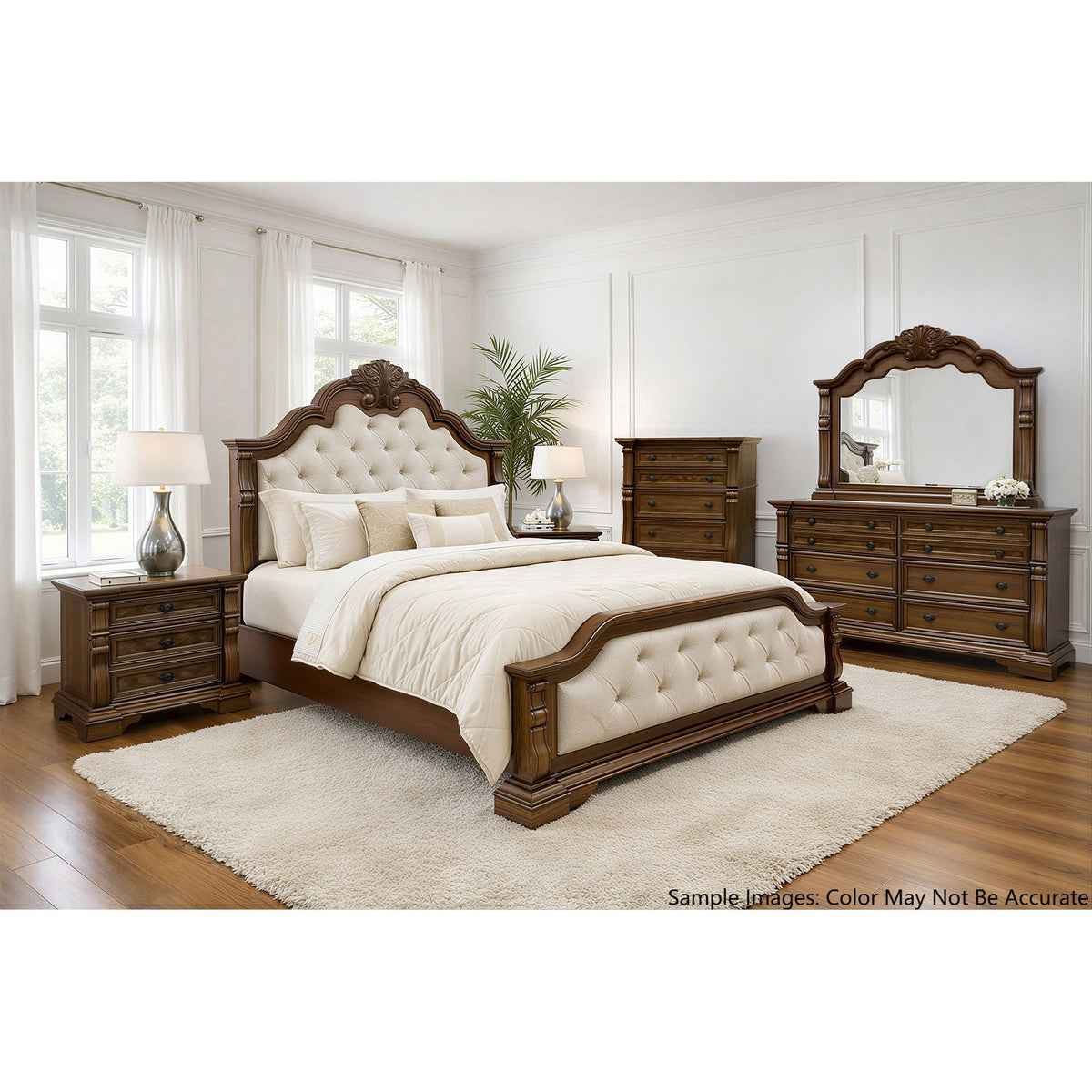 Alamonte Dresser & Mirror Set in Medium Brown