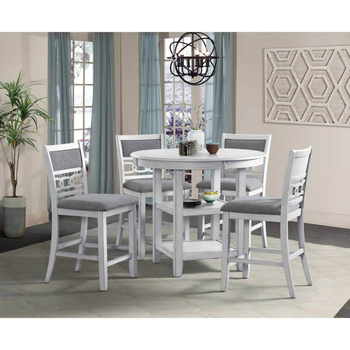 Amherst Counter Side Chair W/Fabric Cushion White Finish (2 Per Pack)