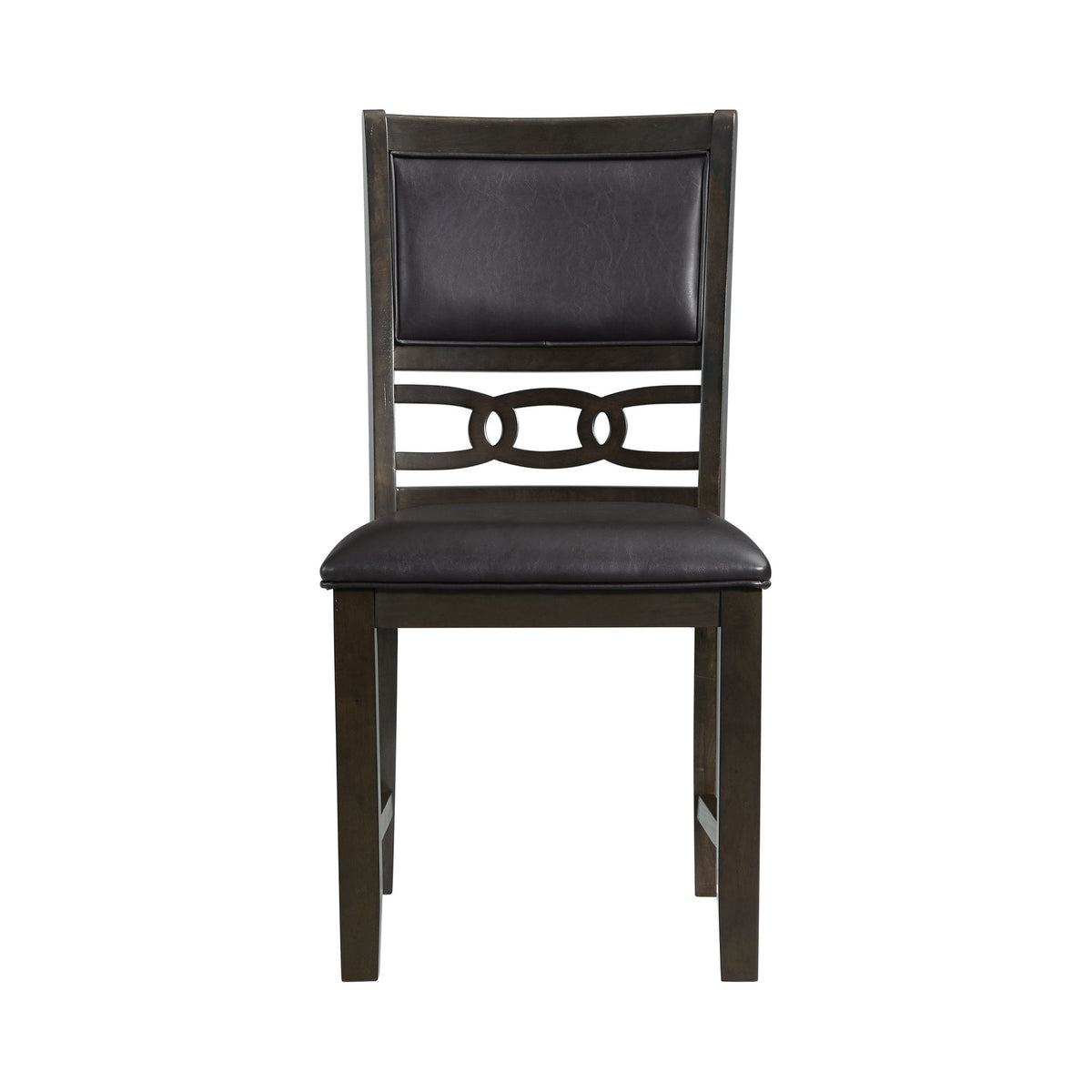 Amherst Dining Side Chair W/PU Cushion Side Stretcher Dark Finish (2 Per Pack)