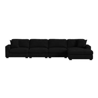 Arizona Modular RHF Chaise with 1 pillow 20"" in Steno Black