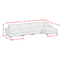 Arizona Modular 4PC Sectional Set with RHF Chaise in Steno Beige
