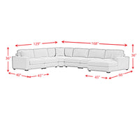 Arizona Modular 6PC Sectional Set with RHF Chaise in Steno Charcoal