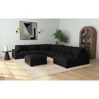 Arizona 7PC Sectional Set with RHF Chaise in Steno Black