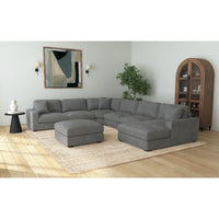 Arizona Modular Wedge with 1 pillow 20"" in Steno Charcoal