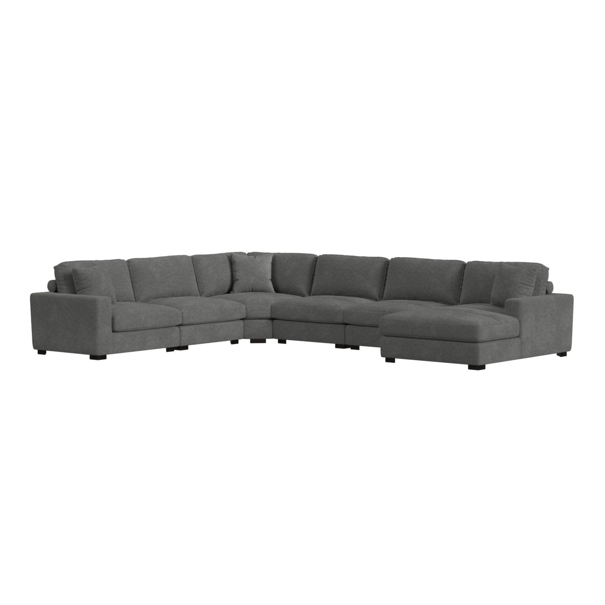 Arizona Modular Wedge with 1 pillow 20"" in Steno Charcoal