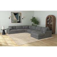 Arizona Modular Wedge with 1 pillow 20"" in Steno Charcoal
