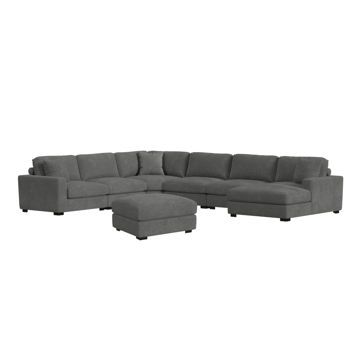 Arizona Modular Wedge with 1 pillow 20"" in Steno Charcoal