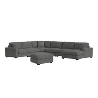 Arizona Modular Wedge with 1 pillow 20"" in Steno Charcoal