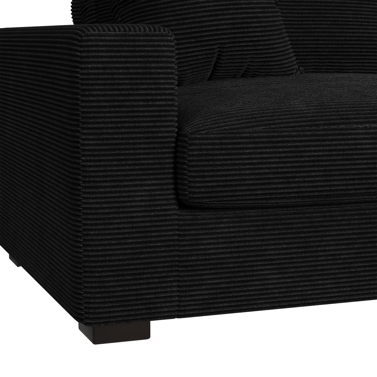 Arizona 7PC Sectional Set with RHF Chaise in Steno Black