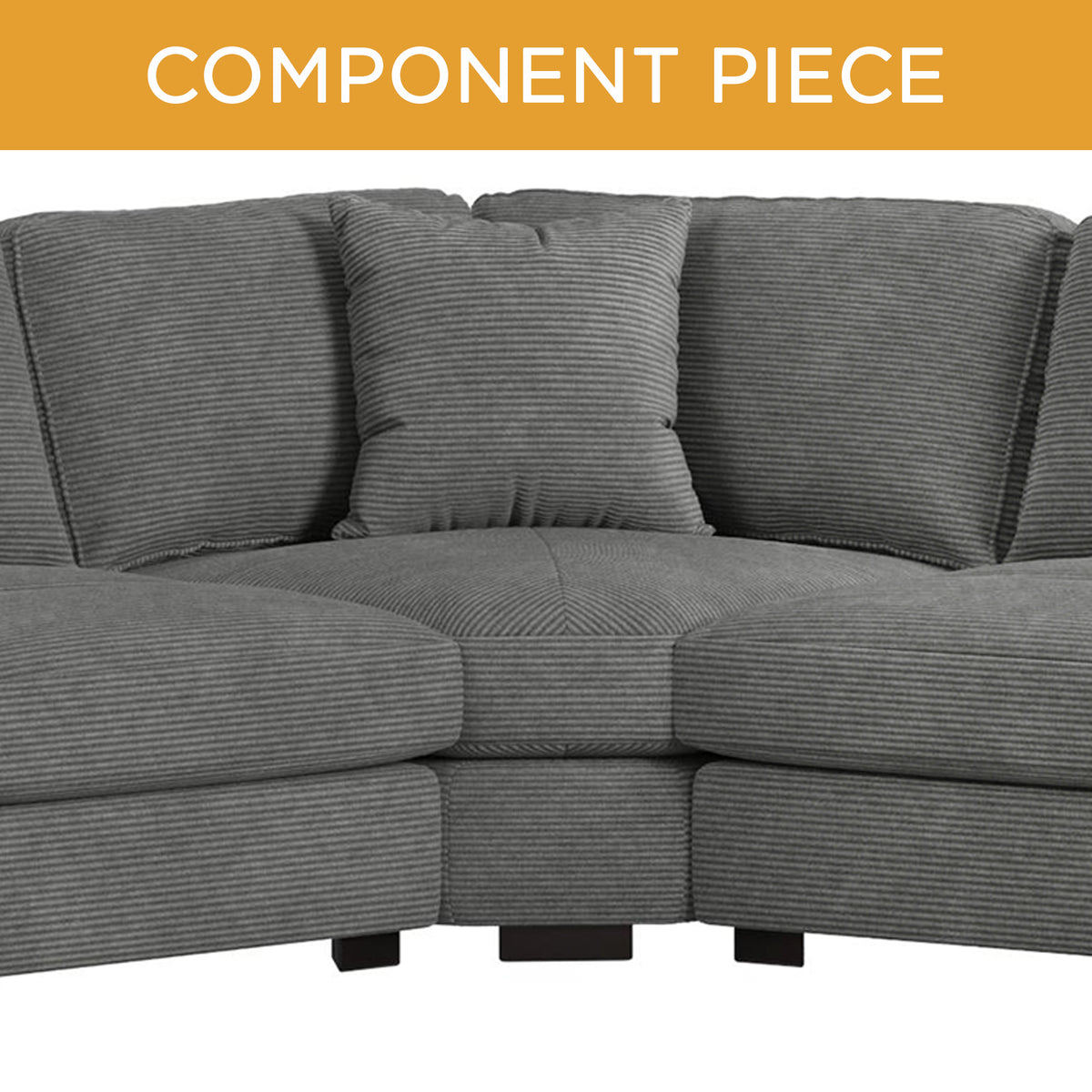 Arizona Modular Wedge with 1 pillow 20"" in Steno Charcoal