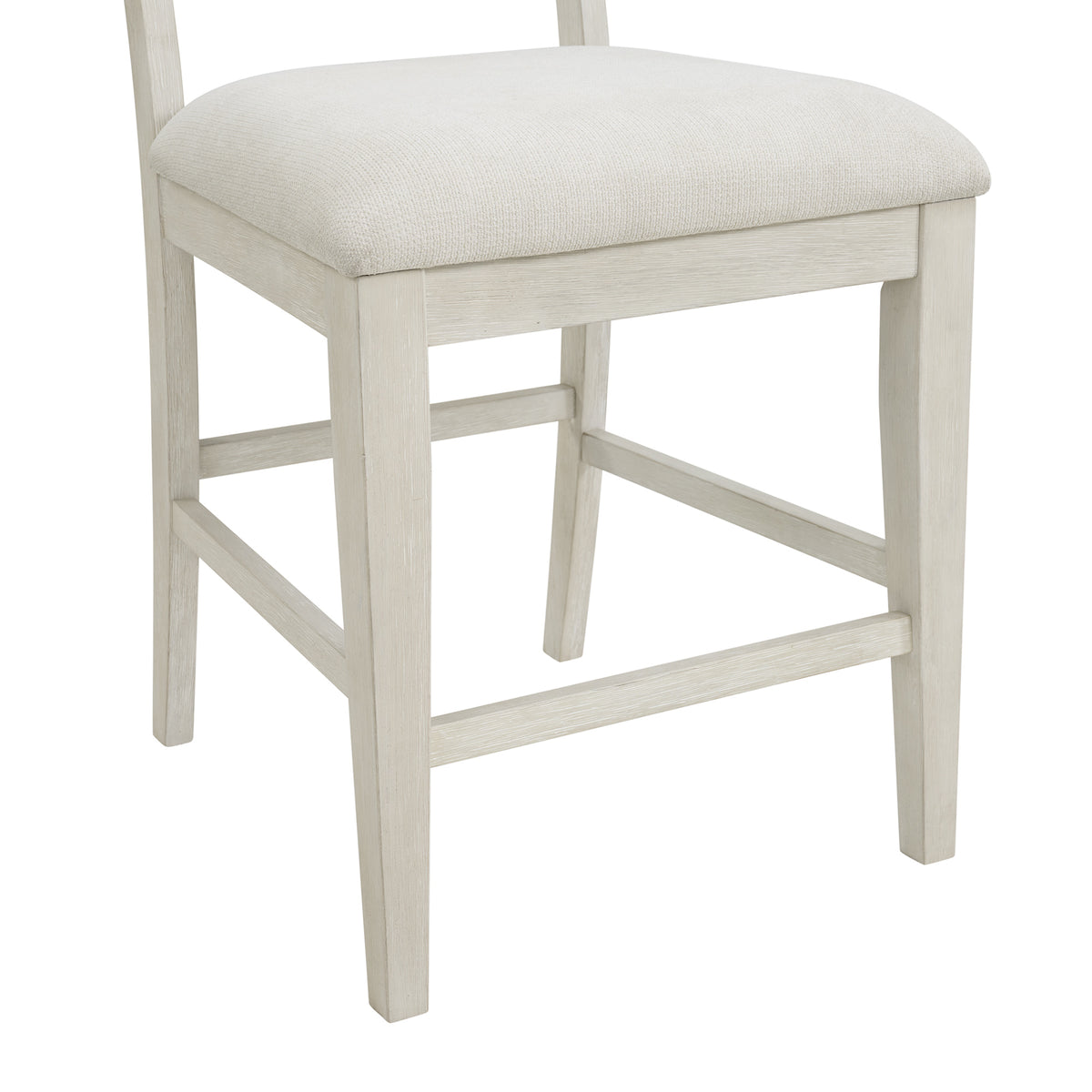 Avalanche 7PC Square Counter Height Dining Set in Antique White-Table and Six Chairs