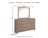 Culverbach Queen Bed with Mirrored Dresser and 2 Nightstand