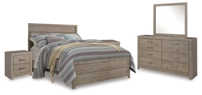 Culverbach Queen Bed with Mirrored Dresser and 2 Nightstand