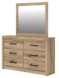 Brozmont Full Panel Platform Bed, Dresser and Mirror
