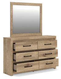 Brozmont Full Panel Platform Bed, Dresser and Mirror