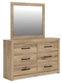 Brozmont Full Panel Platform Bed, Dresser and Mirror