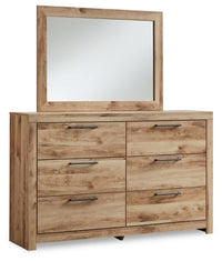 Hyanna Queen Panel Storage Bed with 1 Side Storage, Dresser and Mirror