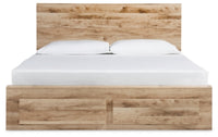 Hyanna Queen Panel Storage Bed with 1 Side Storage, Dresser and Mirror