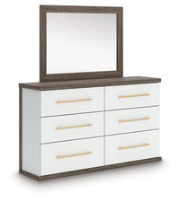 Kendanport King Upholstered Bed, Dresser, Mirror and Chest