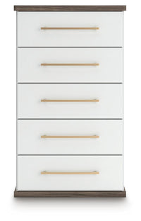 Kendanport King Upholstered Bed, Dresser, Mirror and Chest