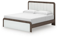 Kendanport King Upholstered Bed, Dresser, Mirror and Chest