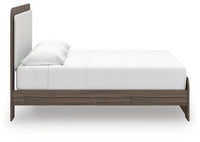 Kendanport King Upholstered Bed, Dresser, Mirror and Chest