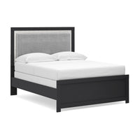 Maeling Full Upholstered Panel Bed, Dresser and Mirror