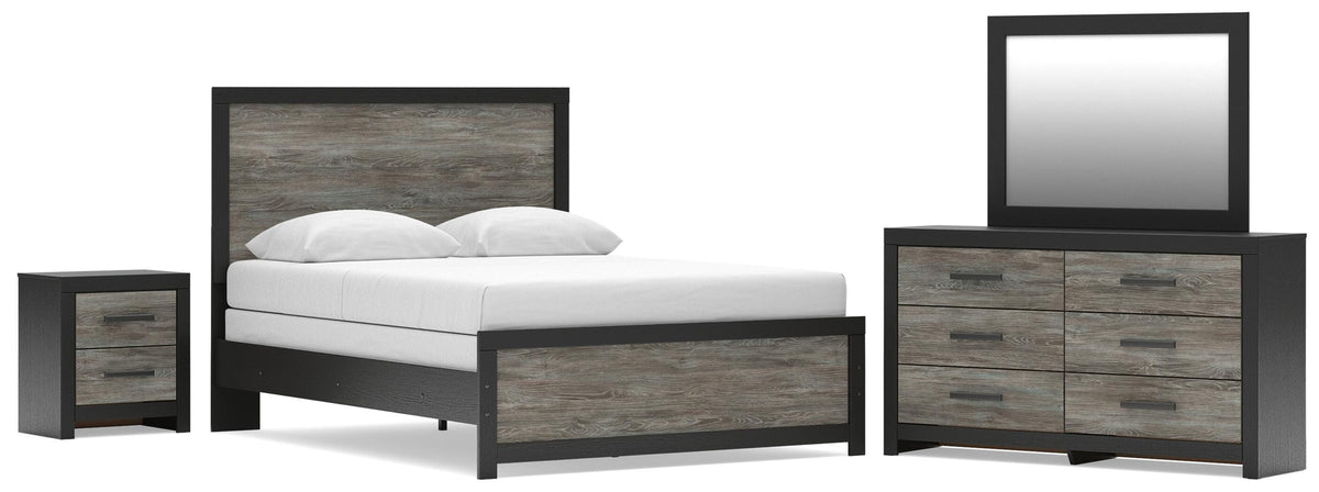 Broachmyn Panel Bed, Dresser, Mirror and Nightstand
