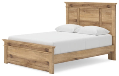 Makidern Queen Panel Bed with Storage, Dresser and Mirror