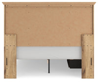 Makidern Queen Panel Bed with Storage, Dresser and Mirror