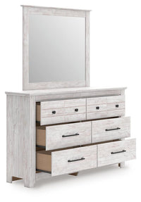 Makidern Full Panel Storage Bed, Dresser and Mirror
