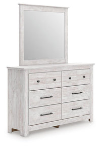 Makidern Twin Panel Storage Bed, Dresser and Mirror