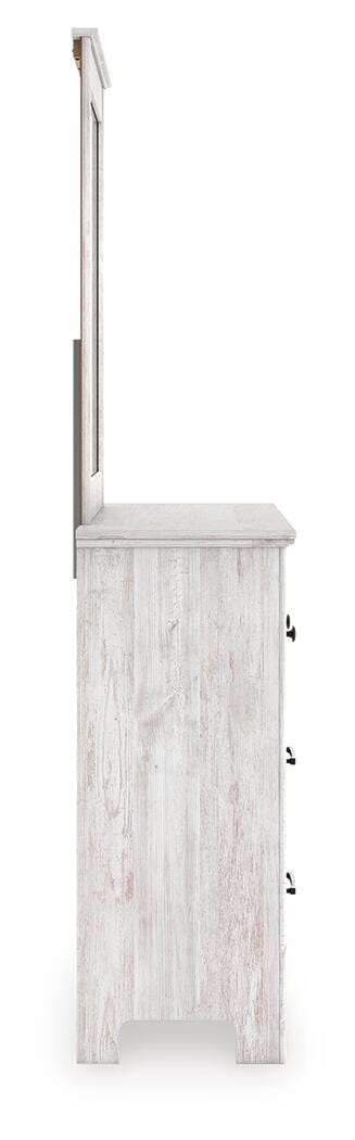 Makidern Twin Panel Storage Bed, Dresser and Mirror